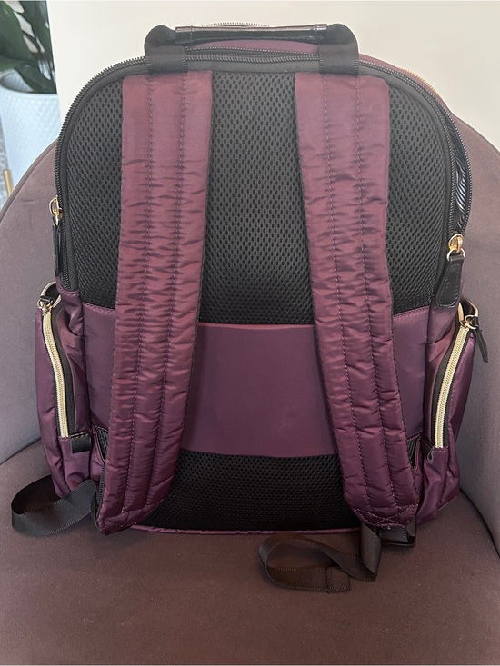 Kenneth Cole Reaction Plum Nylon Backpack with Gold Zippers main image 11
